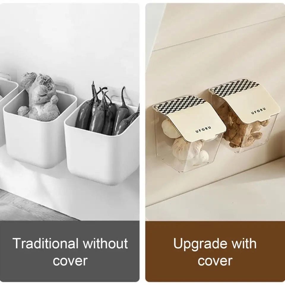 Wall Mounted Spice Keeper, Airtight Wall Food Storage Container, Elegance Lady Storage Container, Ginger Garlic Storage Basket, Kitchen Fresh Storage With Cover, Multifunctional Storage Box, Multipurpose Kitchen Bathroom Home Storage Box Wall Mounted Spice Keeper, Airtight Wall Food Storage Container, Elegance Lady Storage Container, Ginger Garlic Storage Basket, Kitchen Fresh Storage With Cover, Multifunctional Storage Box, Multipurpose Kitchen Bathroom Home Storage Box